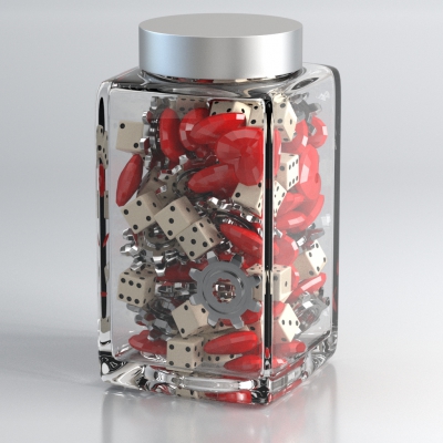 Jar filled with items