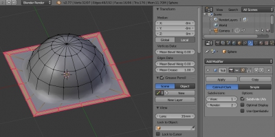 Modelling basketball relief phase (hemisphere)