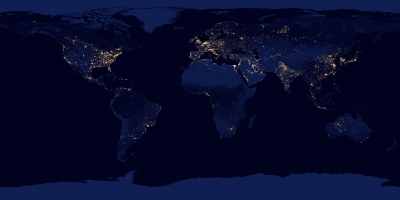 Earth night surface map (image from nasa.gov)