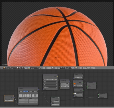 Adding normal map and displace map to basketball material