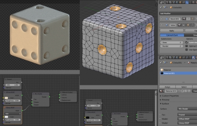 Setting dice sides and points materials