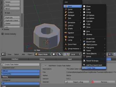 Adding add-on functionality to Add Mesh menu