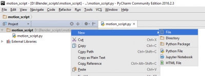 Creating new script file