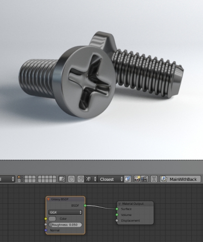 Finished bolt with simple material