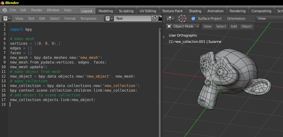 How To Create Mesh Through The Blender Python Api