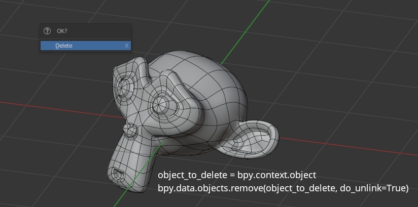 to delete object from through the Blender Python API
