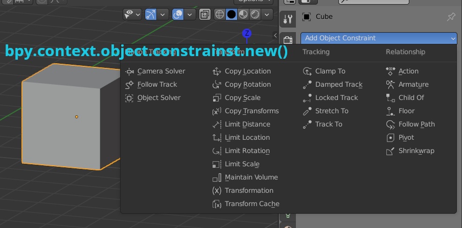 How To Add A Constraint To The Object With Blender Python Api